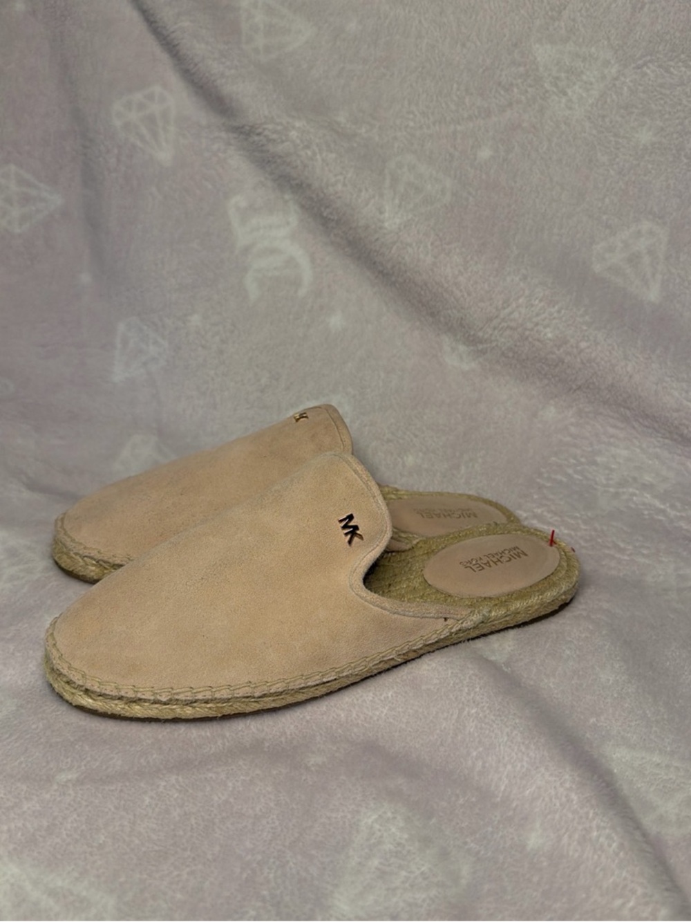 Michael Kors Tan Suede Espadrille Mule Slides